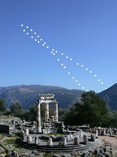 Analemma with the Tholos (360-350 BC) at Ancient Delphi